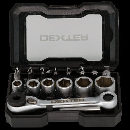 24-PIECE MINI RATCHET + SOCKETS SET IN CHROME VANADIUM