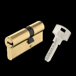 BRASS CYLINDER STANDERS 30+40MM, KEY/KEY, 4 NICKEL-PLATED STEEL KEYS