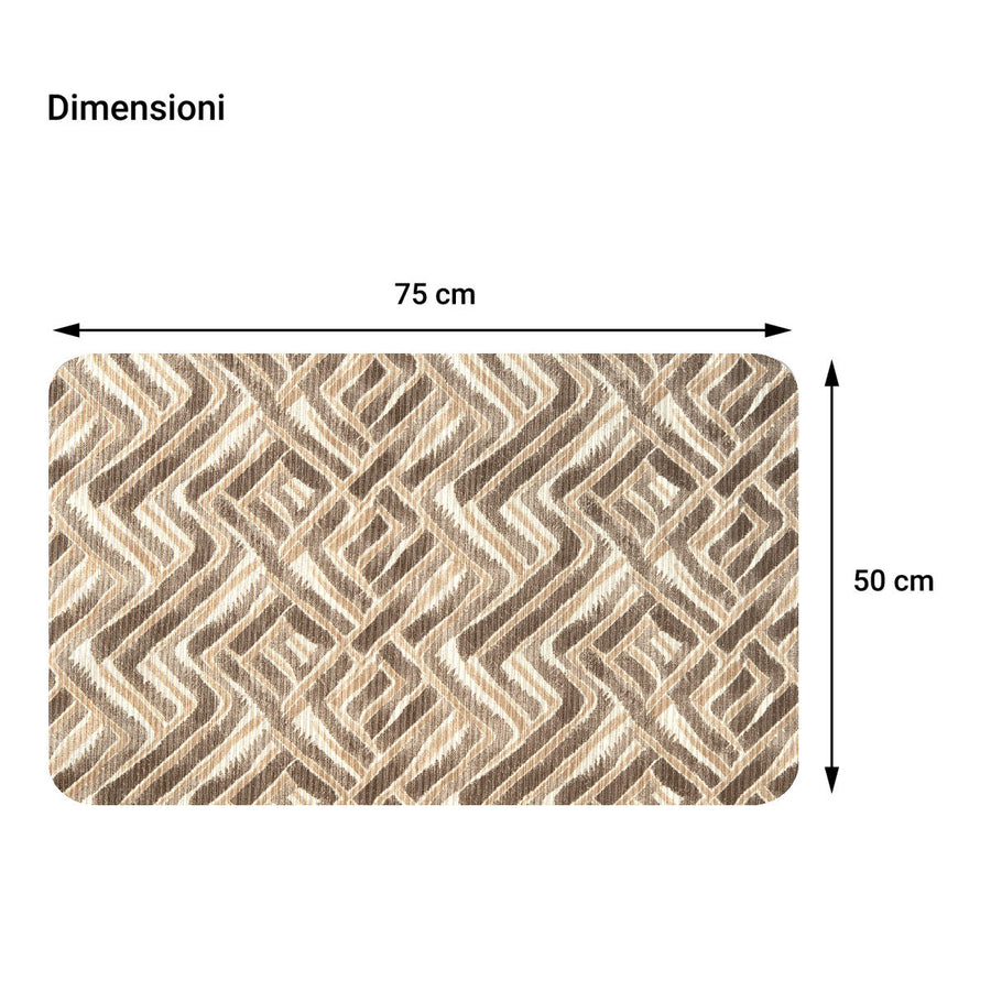 Beige diamond-patterned rug, 50x75 cm