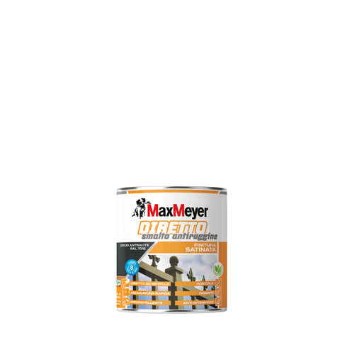 Anthracite grey satin-finish water-based anti-rust enamel R7016, 750ml