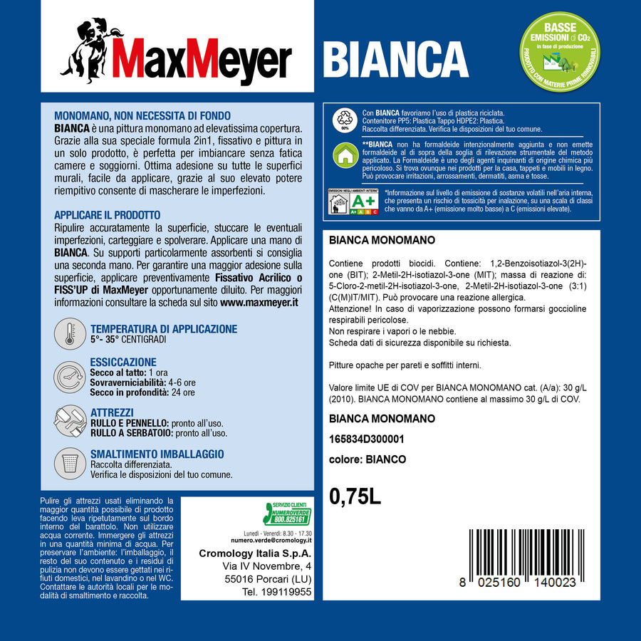 La Bianca BMB 750ml single-component washable white paint