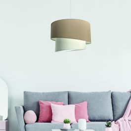 CHANDELIER DOUBLE BIAS FABRIC ECRU D40 E27=60W