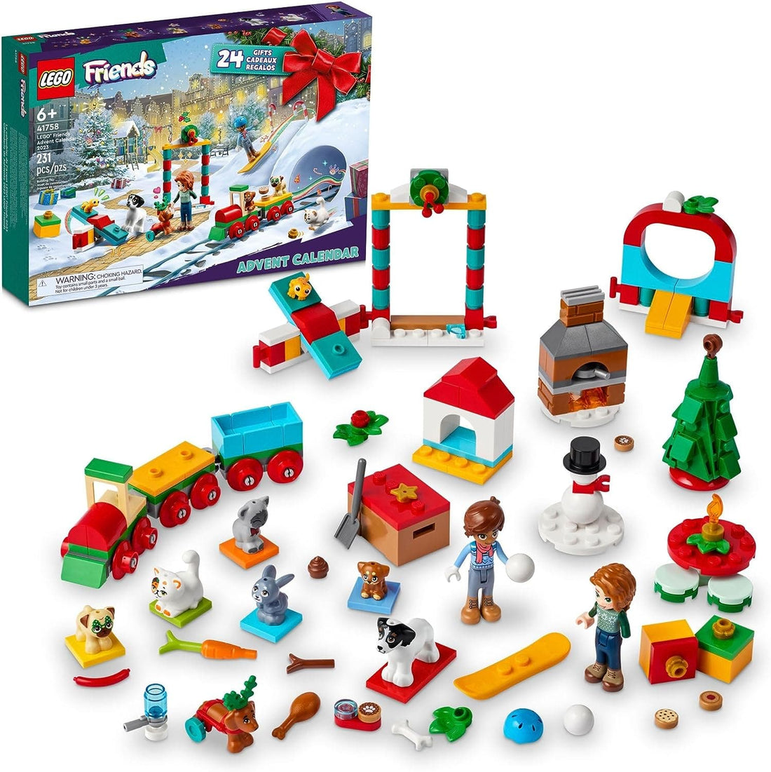 LEGO Friends 2023 Advent Calendar Christmas Holiday Countdown Playset, 24 Collectible Surprises Including 2 Mini-Dolls and 8 Pet Figures - best price from Maltashopper.com 41758