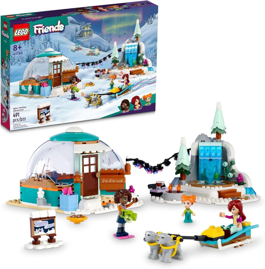 LEGO Friends Igloo Holiday Adventure with 3 Dolls, 2 Dog Characters - best price from Maltashopper.com 41760