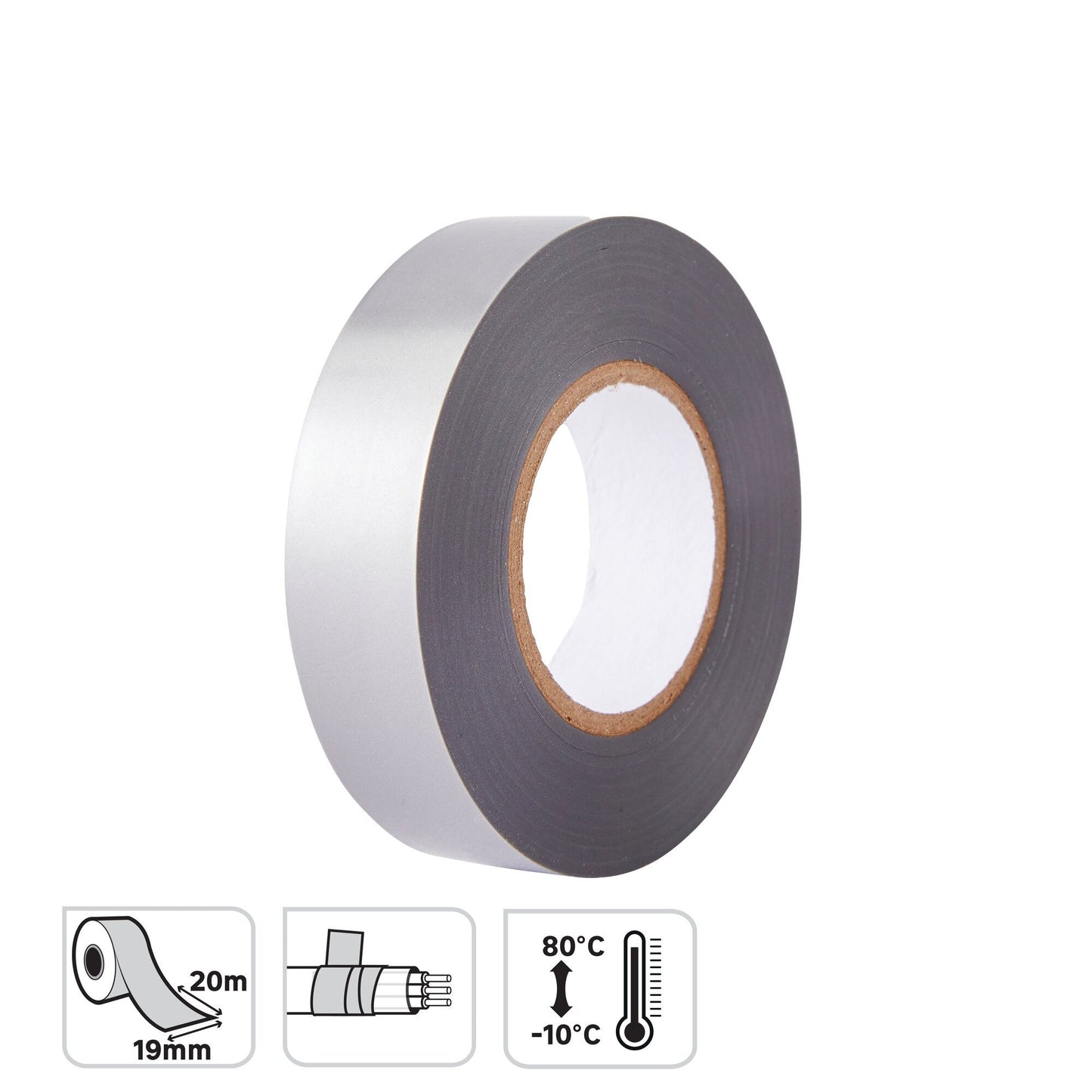 INSULATING TAPE GREY 19MMX20MT