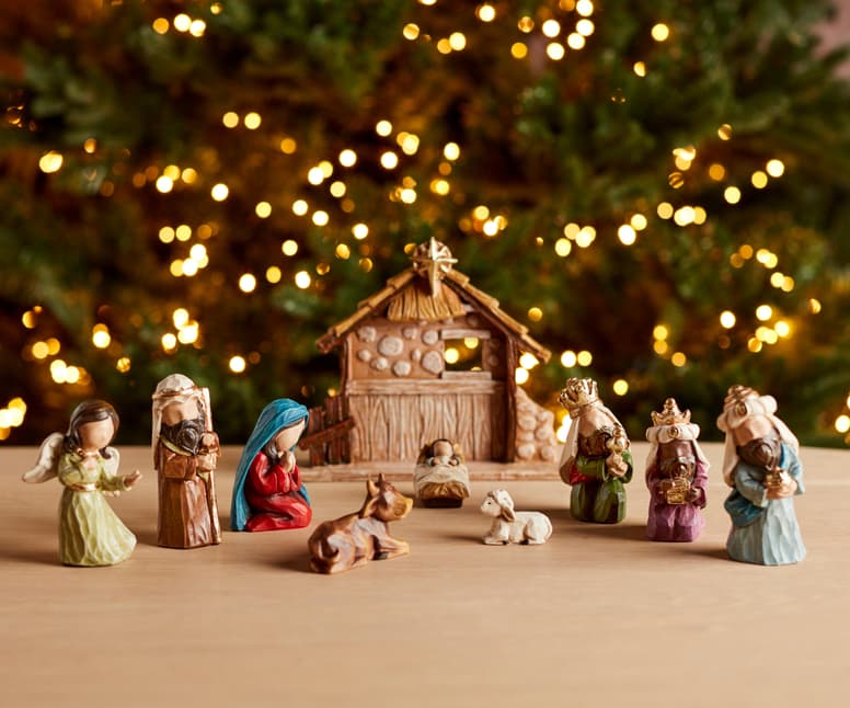 Casa JOSEPH Natural nativity scene, H 13,5 x L 17 x D 2,4 cm