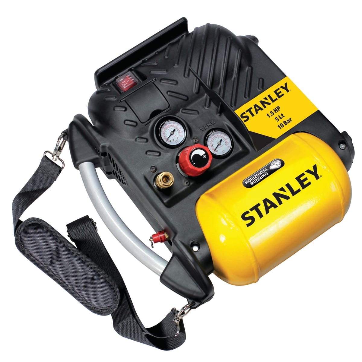 Bricocenter STANLEY PORTABLE AIRBOSS COMPRESSOR 1.5HP SELF-LUBRICATED 10 BAR180 L/M