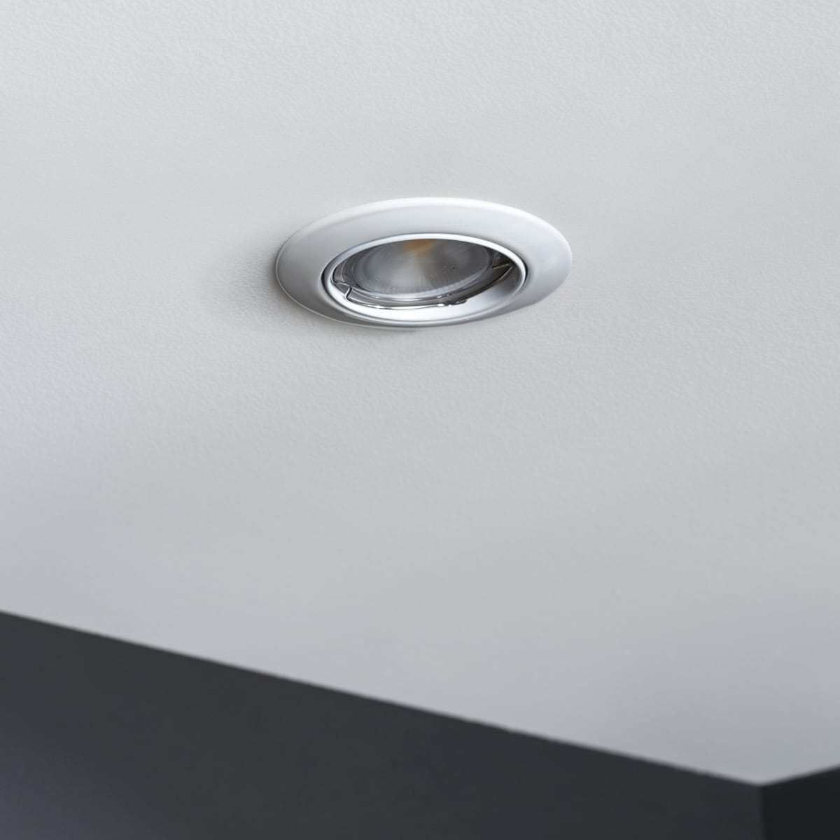 Bricocenter 3 RECESSED SPOTLIGHTS CLANE ALUMINIUM WHITE D7.5 CM GU10=6W WARM LIGHT ADJUSTABLE