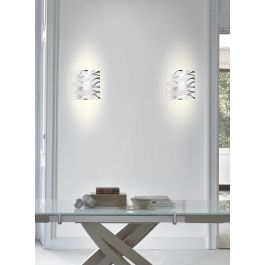 SONNY WALL LIGHT WHITE GLASS AND CHROME 32X7X23CM E27=42W