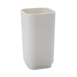TOOTHBRUSH HOLDER WHITE PLASTIC -SQUARE