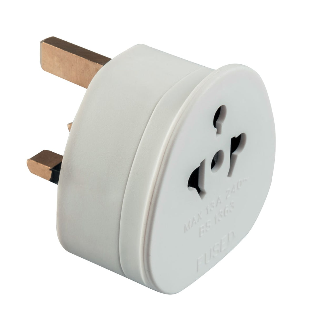 ITALY-ENGLAND TRAVEL ADAPTER WITH 13A PLUG 10A SOCKET WHITE
