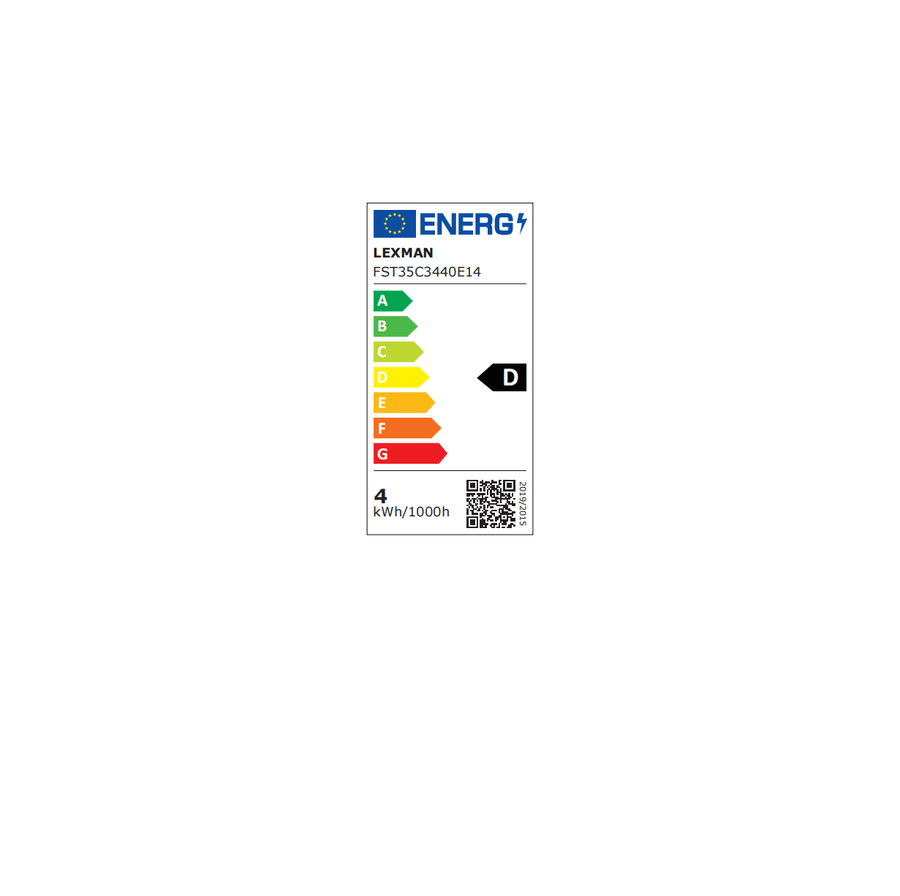 E14 LED bulb (40W equivalent), candle-style, twisted, transparent, natural light