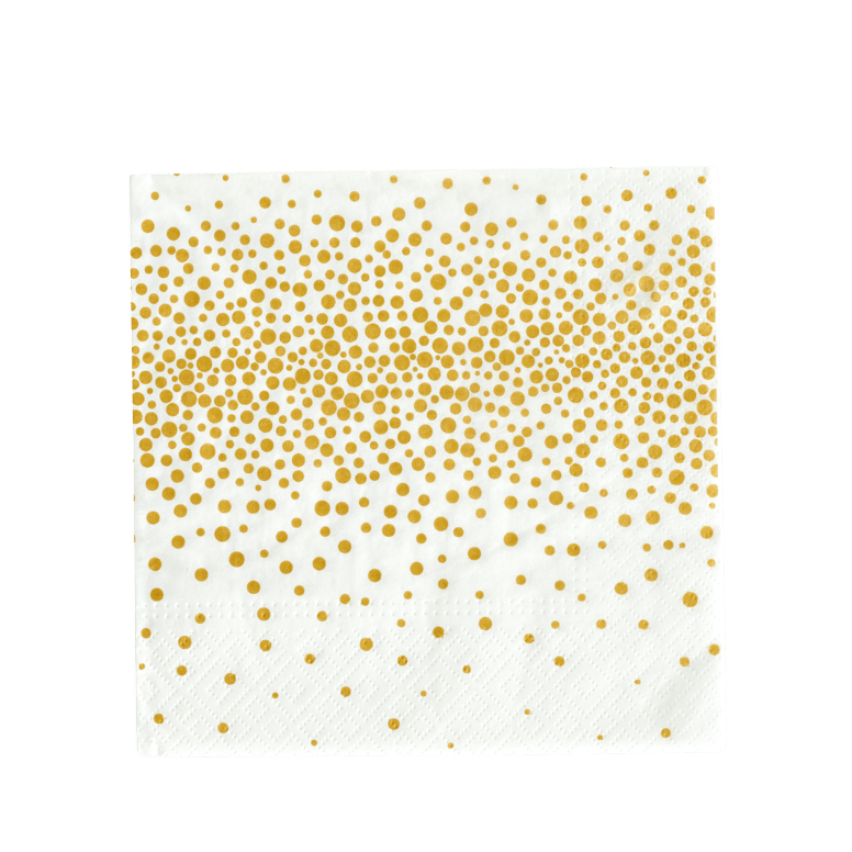 Casa CONFETTI Set of 20 golden napkins, W 33 x L 33 cm