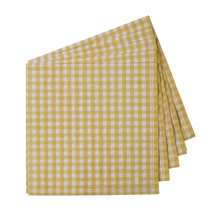 VICHY Set of 20 napkins yellow