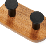 Casa CLEO Black double hook, H 4 x W 9 x D 4,5 cm