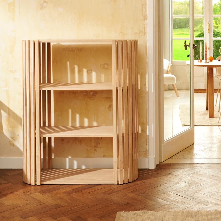 Casa LATTO Natural wall shelf, H 120 x W 100 x D 35 cm