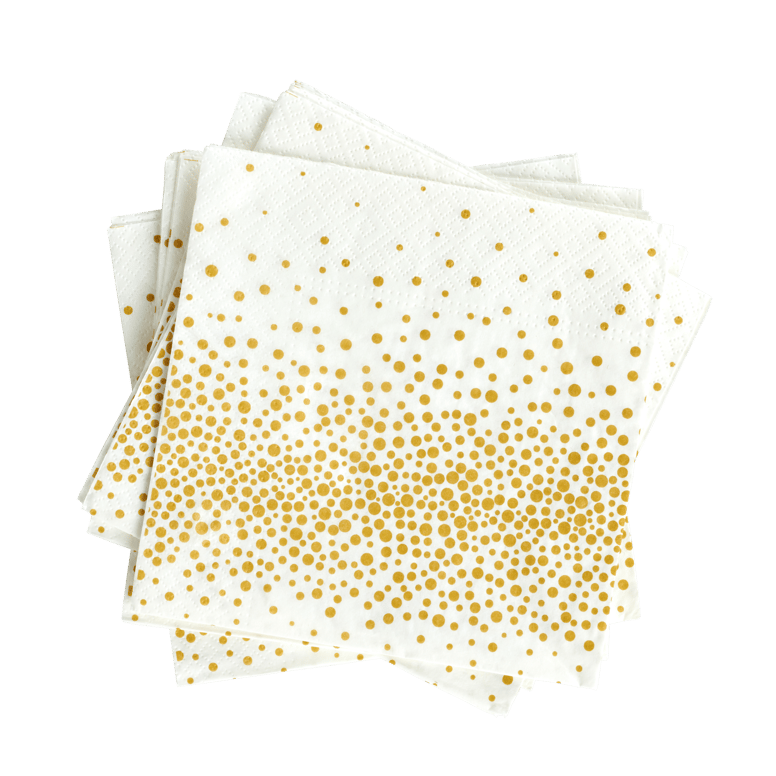 Casa CONFETTI Set of 20 golden napkins, W 33 x L 33 cm