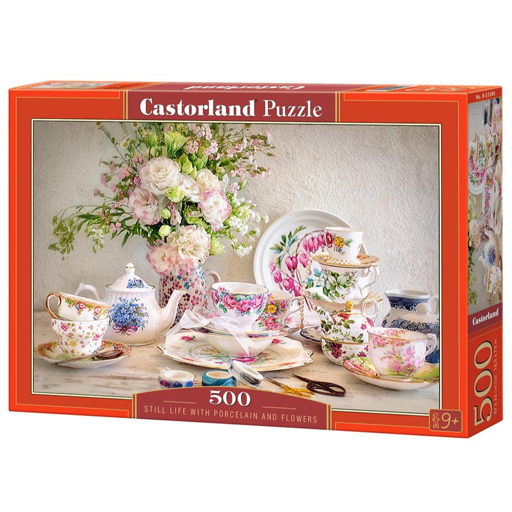 Puzzle 500 Pezzi - Still Life with Porcelain and Flowers