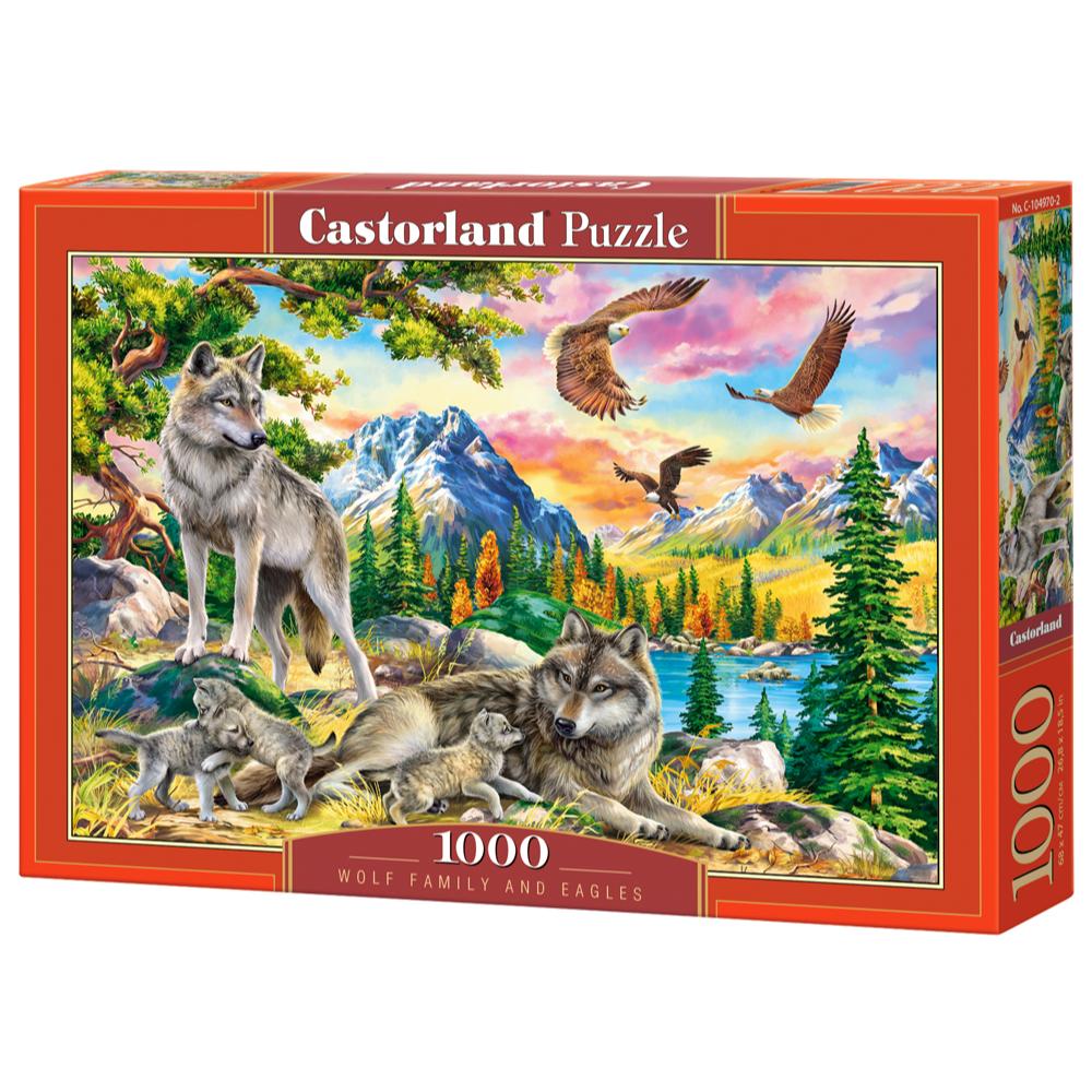 Puzzle 1000 Pezzi - Wolf Family and Eagles