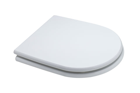 Rectangular MDF toilet seat cover with top-mounted metal fixings, antibacterial
