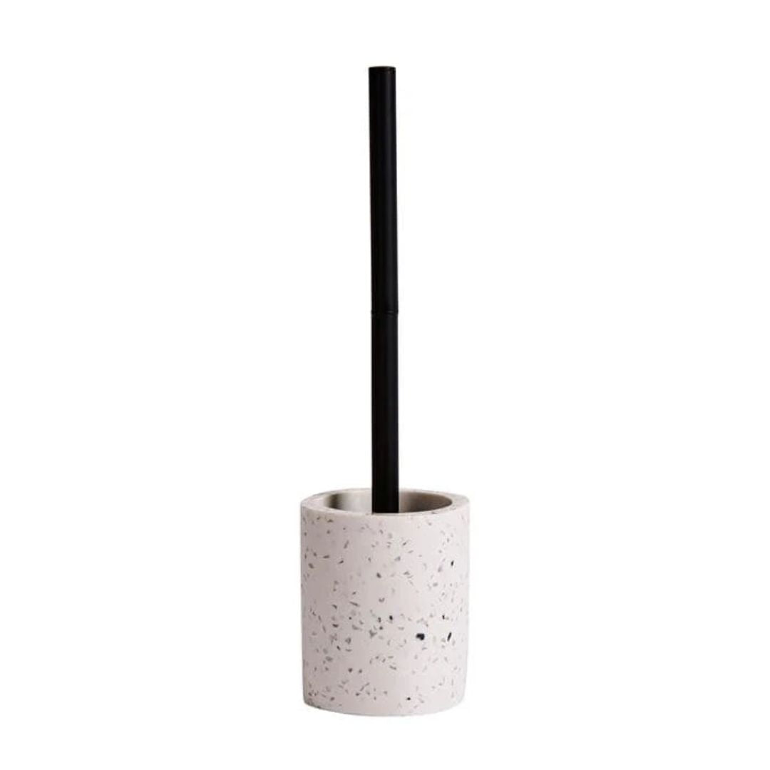 TERRAZZO Toilet brush in white holder H 34 x W 9.6 x D 9.6 cm