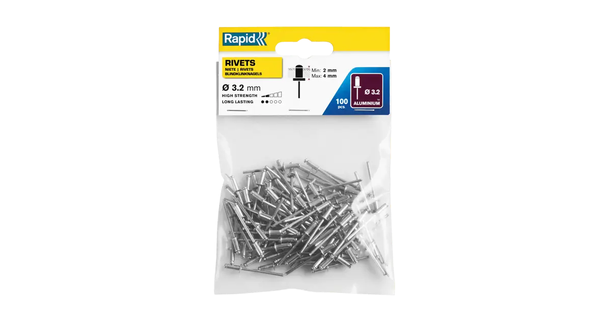 3.2 X 8MM ALUMINUM RIVETS IN BAG OF