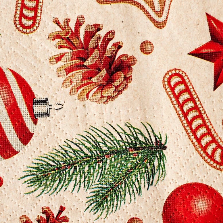 Casa ECO SWEET XMAS Set of 20 multicolored napkins, W 33 x L 33 cm