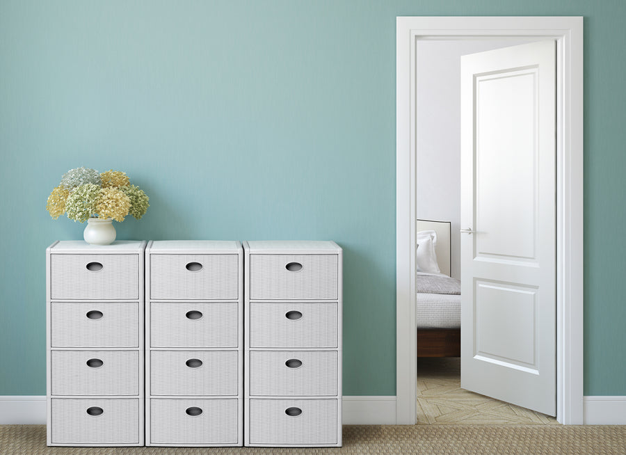 Domus chest of drawers, 4 drawers, powder white, 40cm (W) x 40cm (D) x 80cm (H)