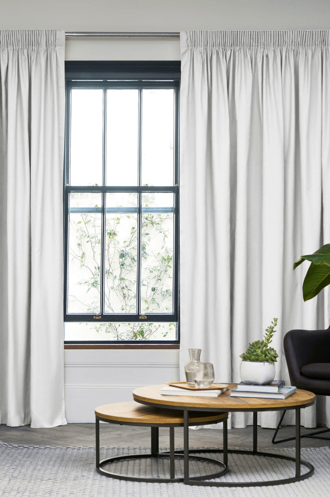 LILY WHITE OPAQUE CURTAIN 135X350 WITH WEBBING AND CONCEALED LOOP