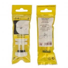 WHITE NYLON CLAMP X CABLES D2-6MM 2PCS