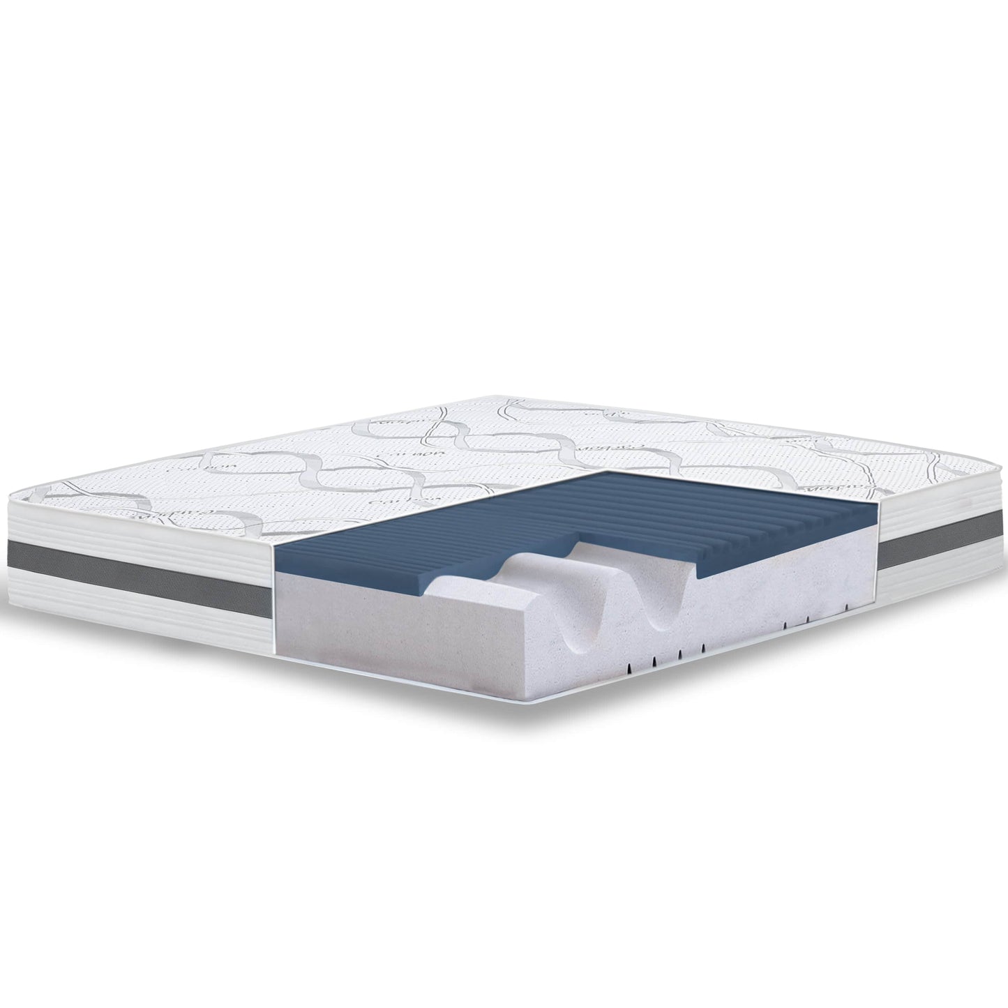 The White Stone Memory Foam Mattress 80 x 190 cm | Medium Firmness | Height 22 cm | Hypoallergenic and Breathable Fabric | Orthopedic and Contouring Properties