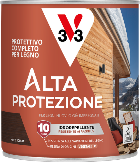 Organic-based protective wood stain, dark walnut, high protection, V33, 750 ml