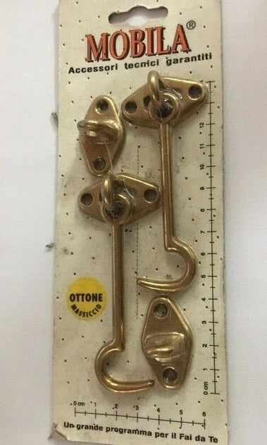 Window Shutter Hook 80MM Brass. 2 Pieces