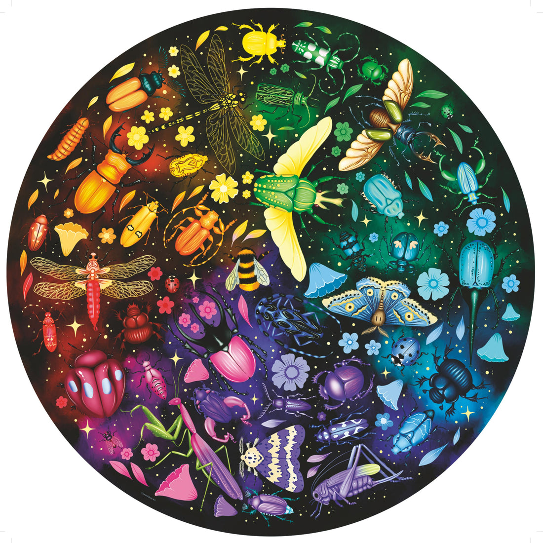 500 Piece Puzzle - Circle of Colors: Insects