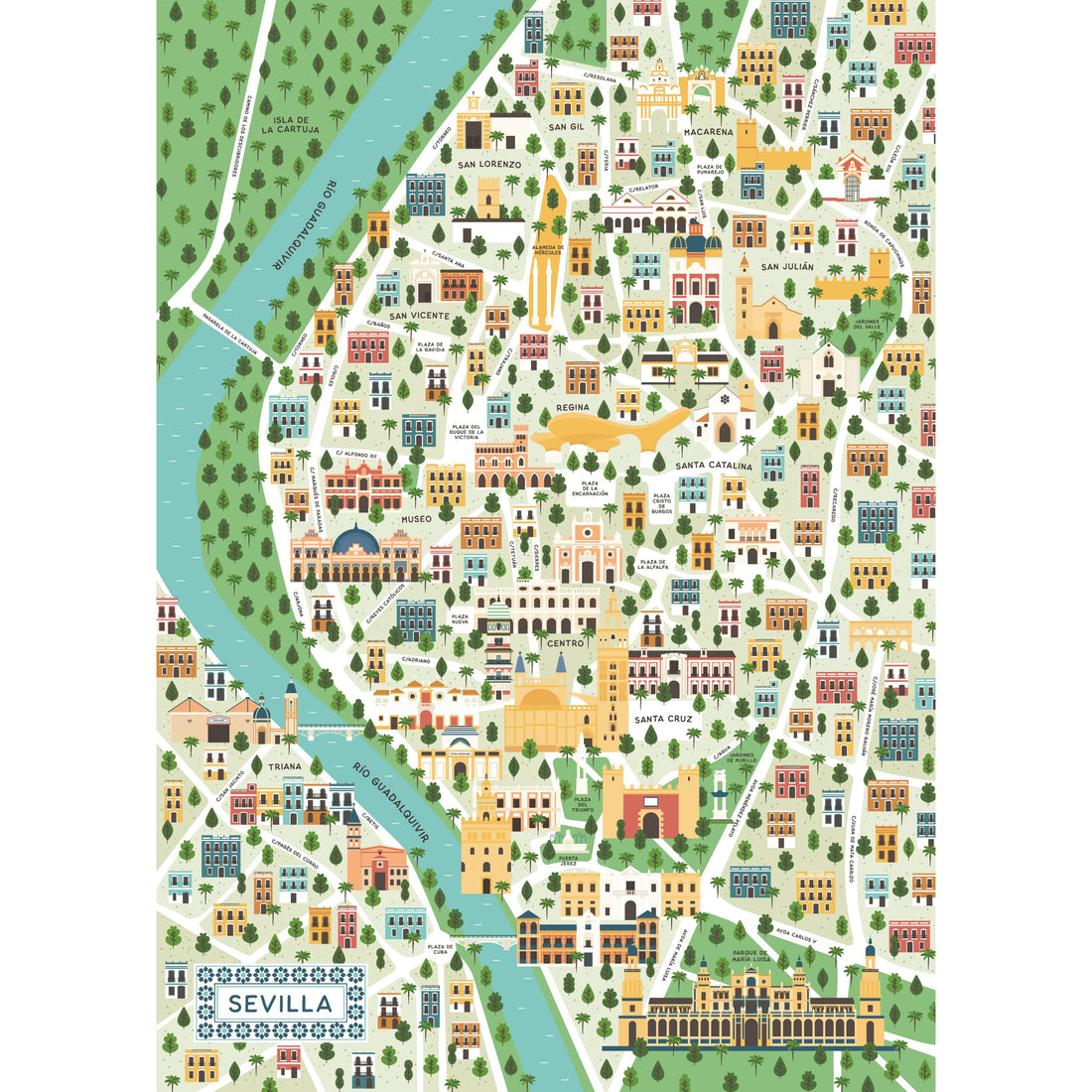 1000 Piece Puzzle - Map of Seville