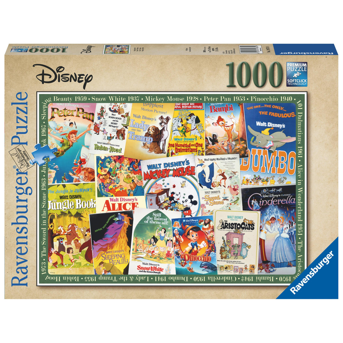 1000 Piece Puzzle - Disney Vintage Movie Post