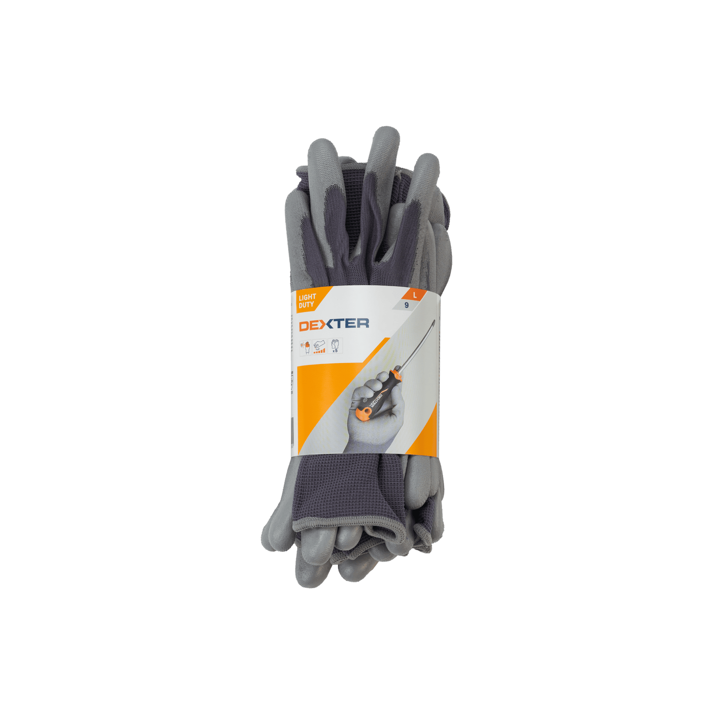 Bricocenter DEXTER GLOVES 5 PAIRS PRECISION SIZE 9L NYLON POLYURETHANE PALM