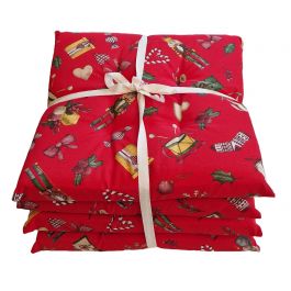 SET OF 4 CHRISTMAS RELAX CHAIR COVERS 40x40CM