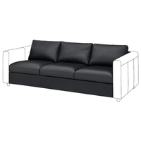 VIMLE 3-seat section, Grann/Bomstad black, 211x83x98 cm
