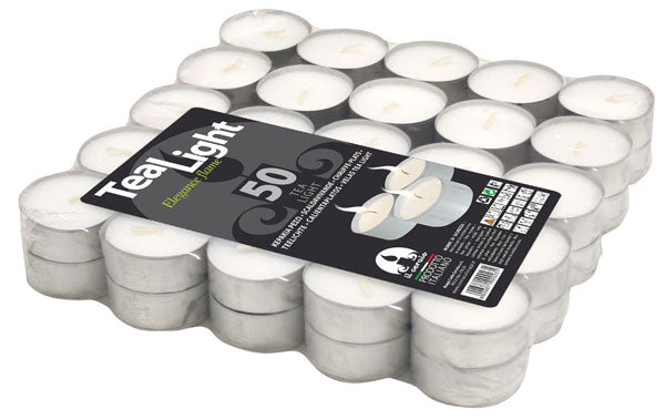 UNSCENTED WHITE TEALIGHT PCS. 50