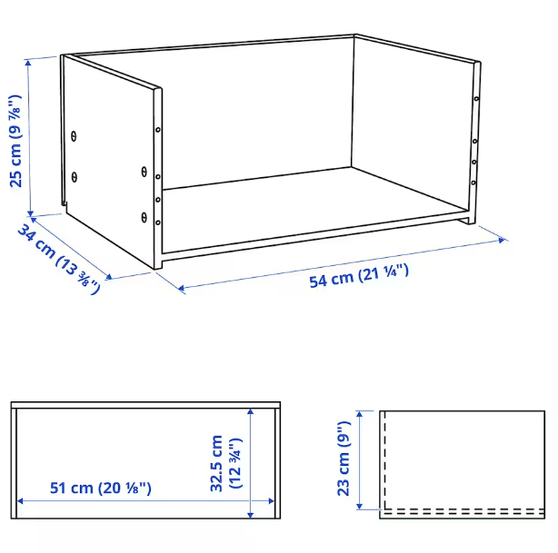 Ikea BESTÅ - Drawer frame, dark grey, 60x25x40 cm