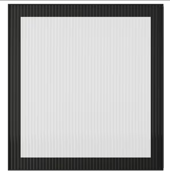 FÄLLSVIK glass door, anthracite/reeded glass, 60x64 cm