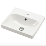 ORRSJÖN semi-recessed wash-basin, white, 50x44 cm