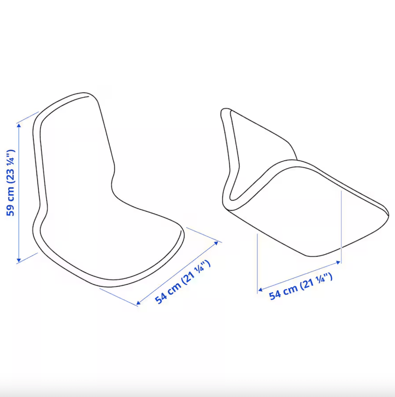 Ikea LÅNGFJÄLL - High-backed seat, Gunnared blue