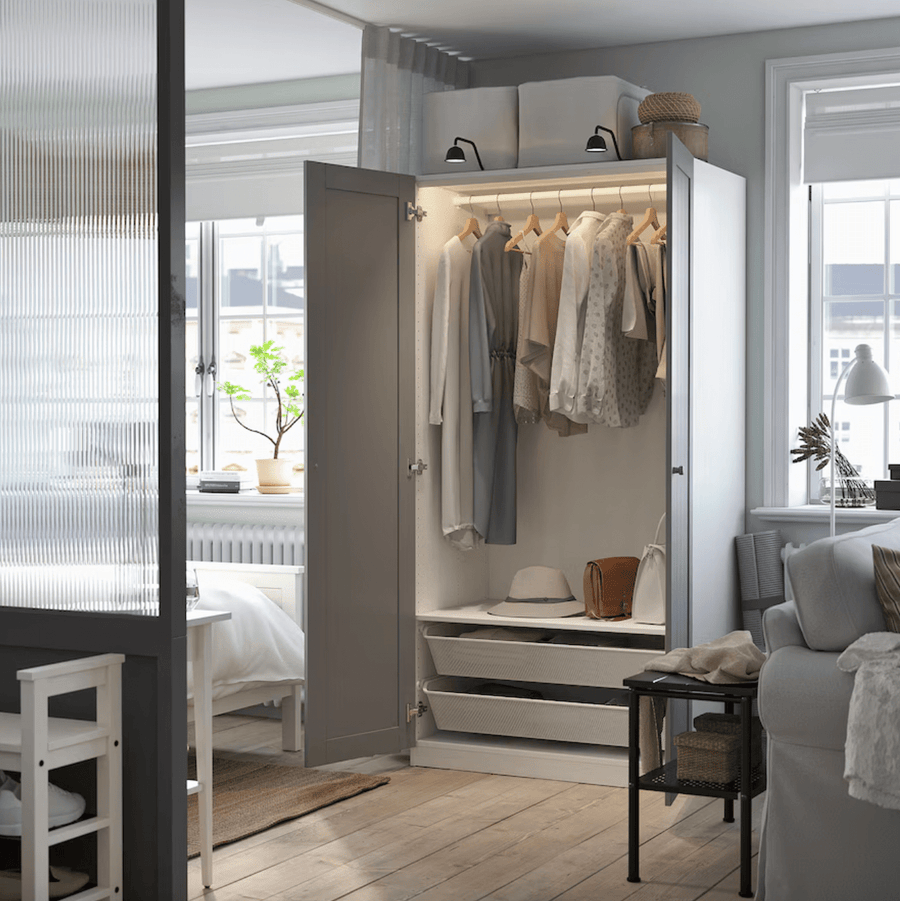 Ikea PAX / GULLABERG - Wardrobe combination, white/grey,100x60x201 cm