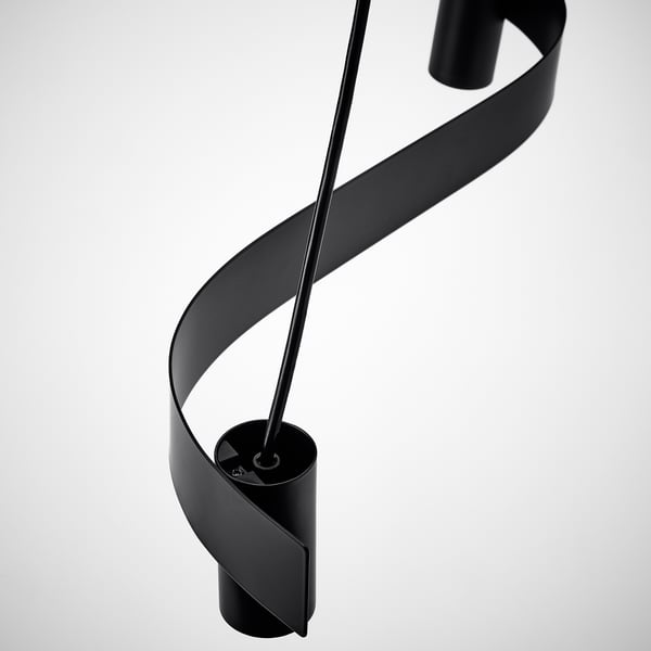 ACKJA pendant lamp, wave shaped/black, 60 cm
