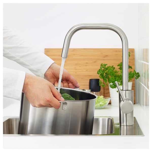 ÄLMAREN kitchen mixer tap, stainless steel colour