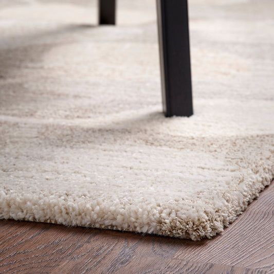 ÄLSKEGRAS rug, low pile, grey beige/leaf pattern, 160x230 cm