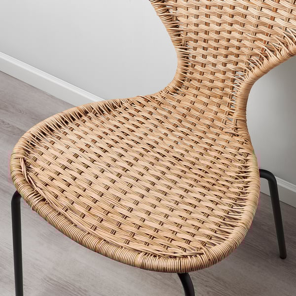 ÄLVSTA chair, handmade rattan/Sefast black, 49x83x50 cm