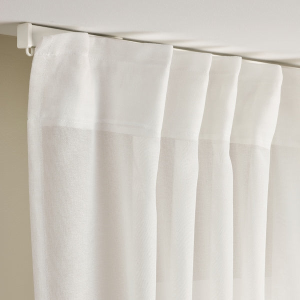 ÄNGSFRYLE sheer curtain, 1 piece, white/with heading tape, 300x300 cm